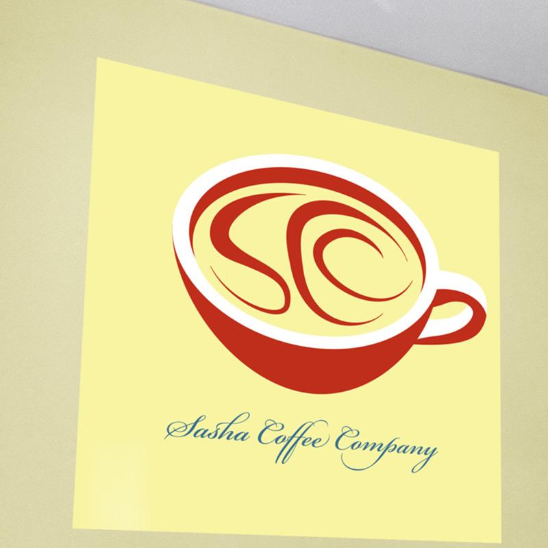 Sasha Coffee Company logo wall mural